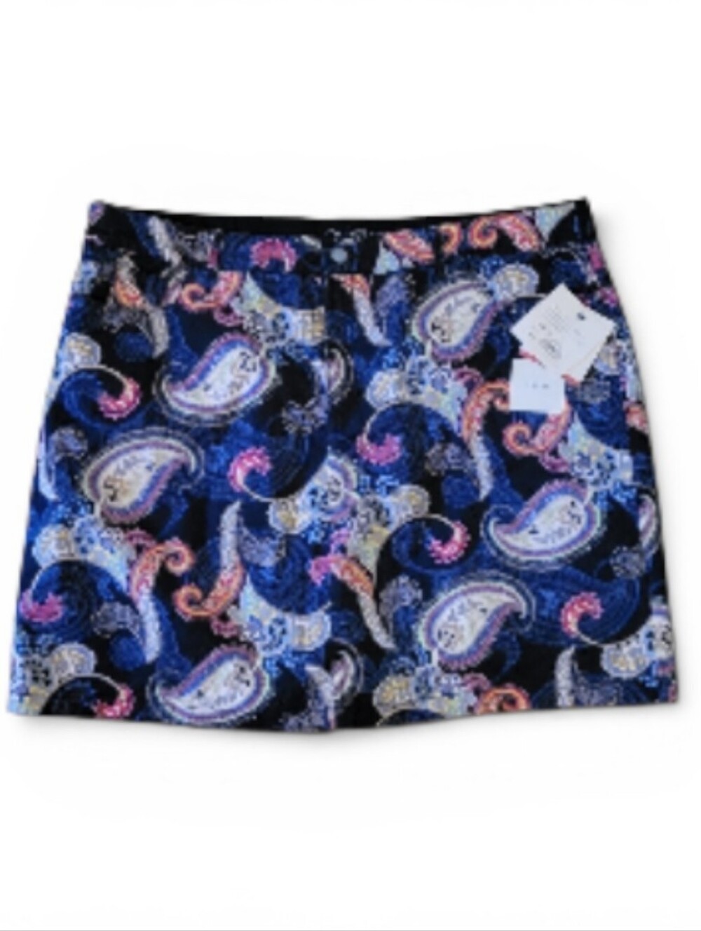 Croft & Bartow Bold Colorful Paisley Floral Print Skort Skirt Preppy Resortwear
